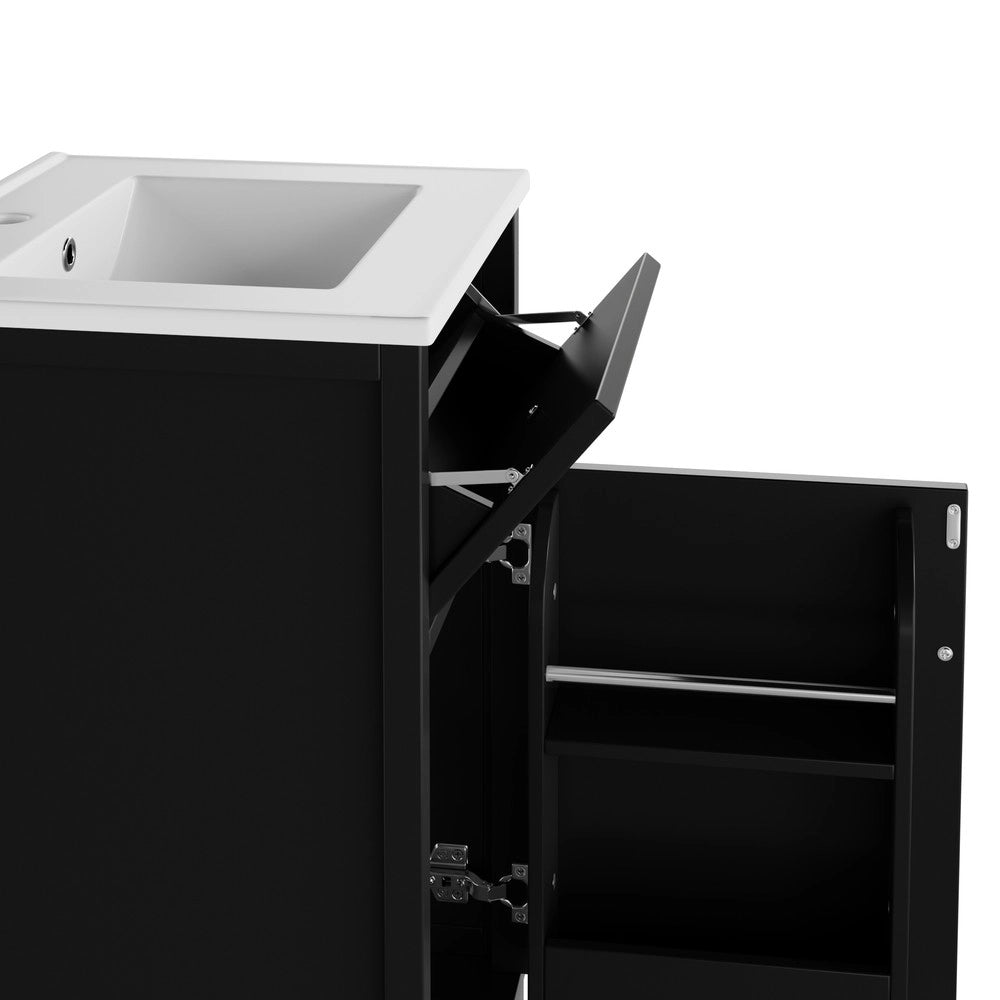 Mobile da Bagno con Lavabo Integrato e Cassetto ¨C Xylo ¨C Nero, MDF, 51x46x87 cm