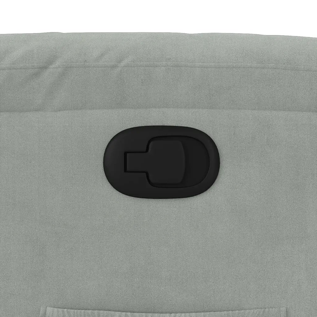 Divano Sedia-Poltrona Reclinabile Grigio Chiaro in Velluto 628996