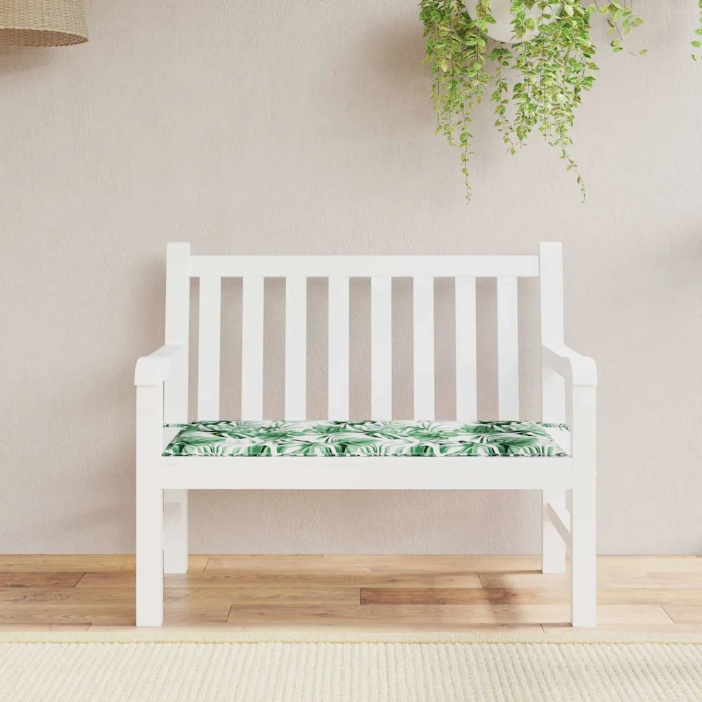 vidaXL Cuscino per Panchina da Giardino Floral Verde 100 x 50 x 4 cm