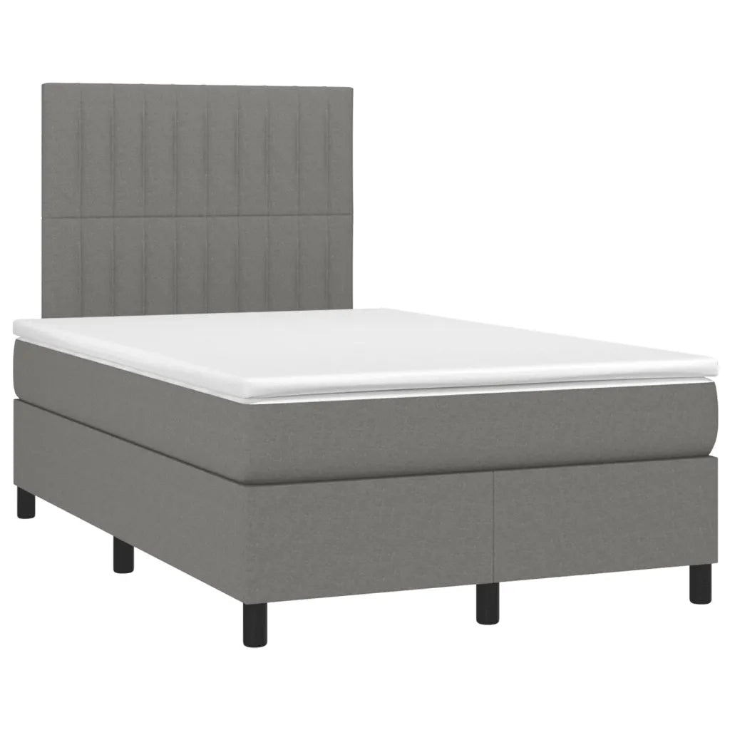 Giroletto a Molle con Materasso Grigio Scuro 120x190cm Tessuto