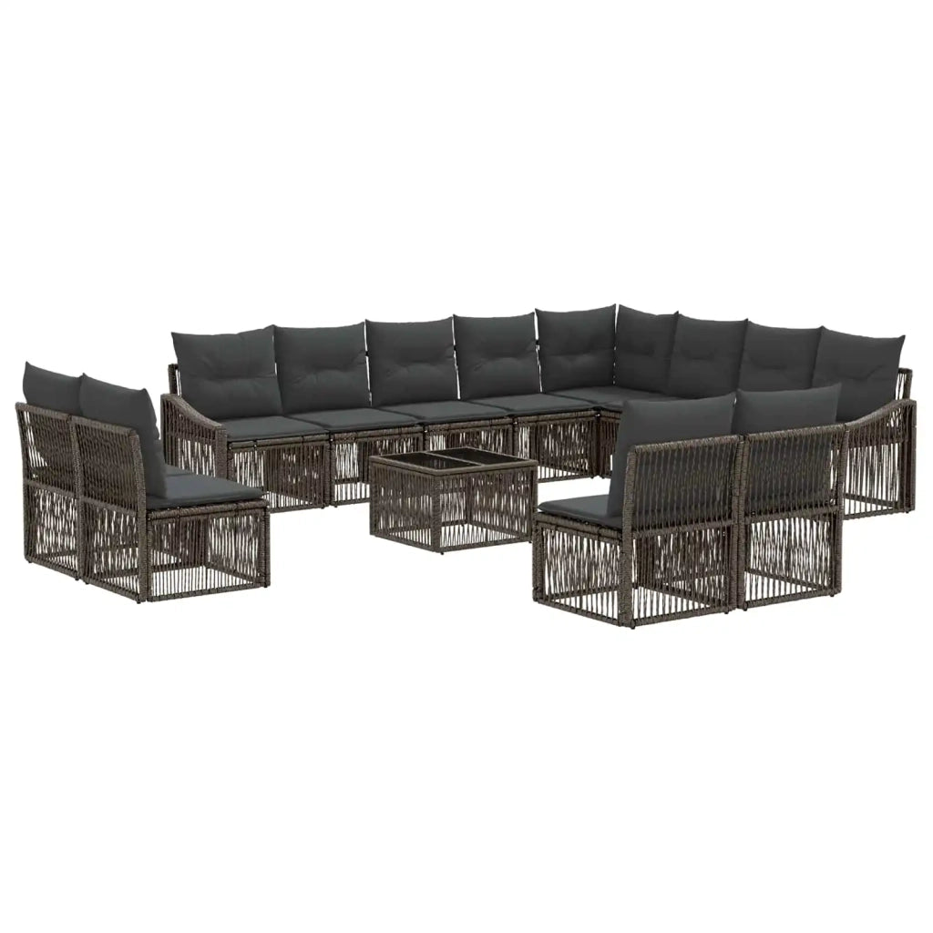 Set Divano da Giardino Regolabile 13 pcs Grigio polyrattan 3436166