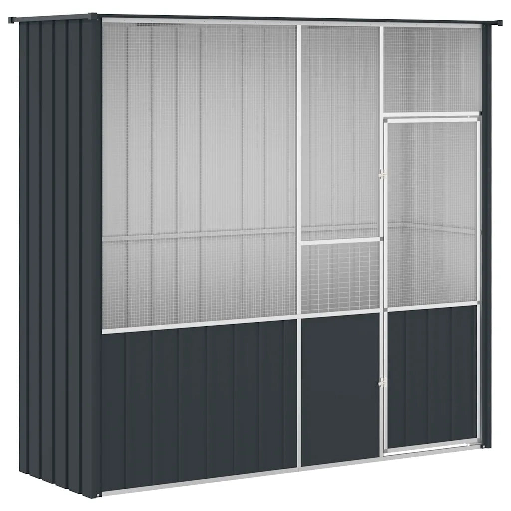 Gabbia per Uccelli Antracite 215x78x200 cm in Acciaio Zincatocod mxl 71213