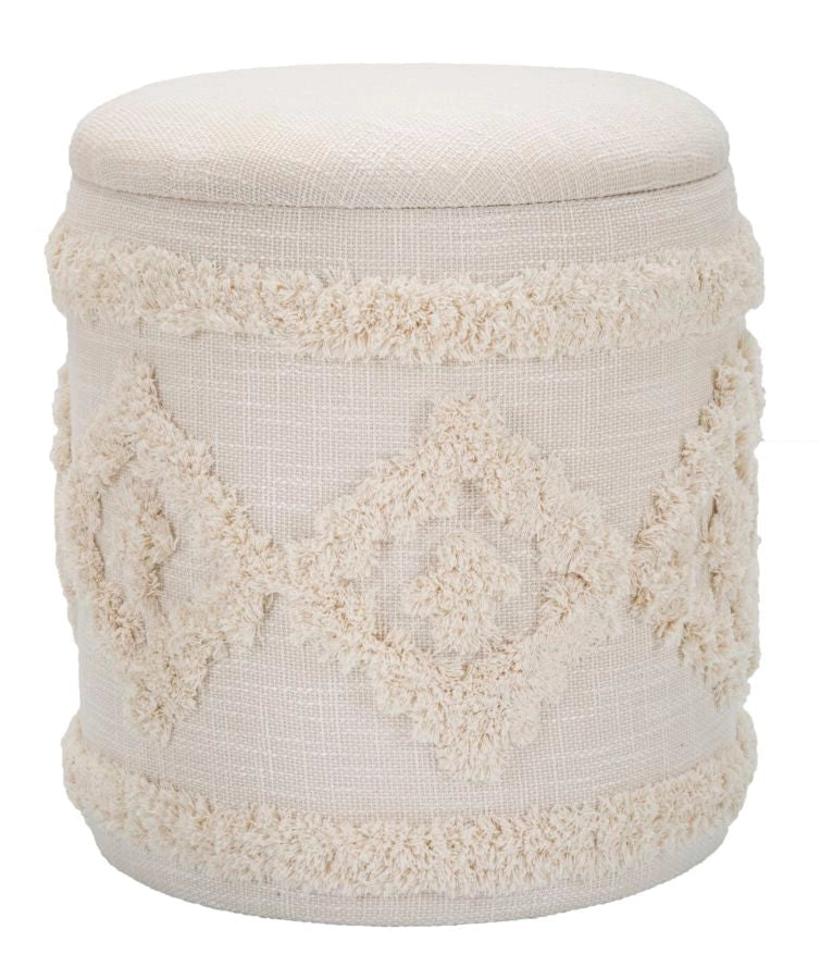 Pouf Damasco Rotondo con Contenitore Ø 35x40 cm