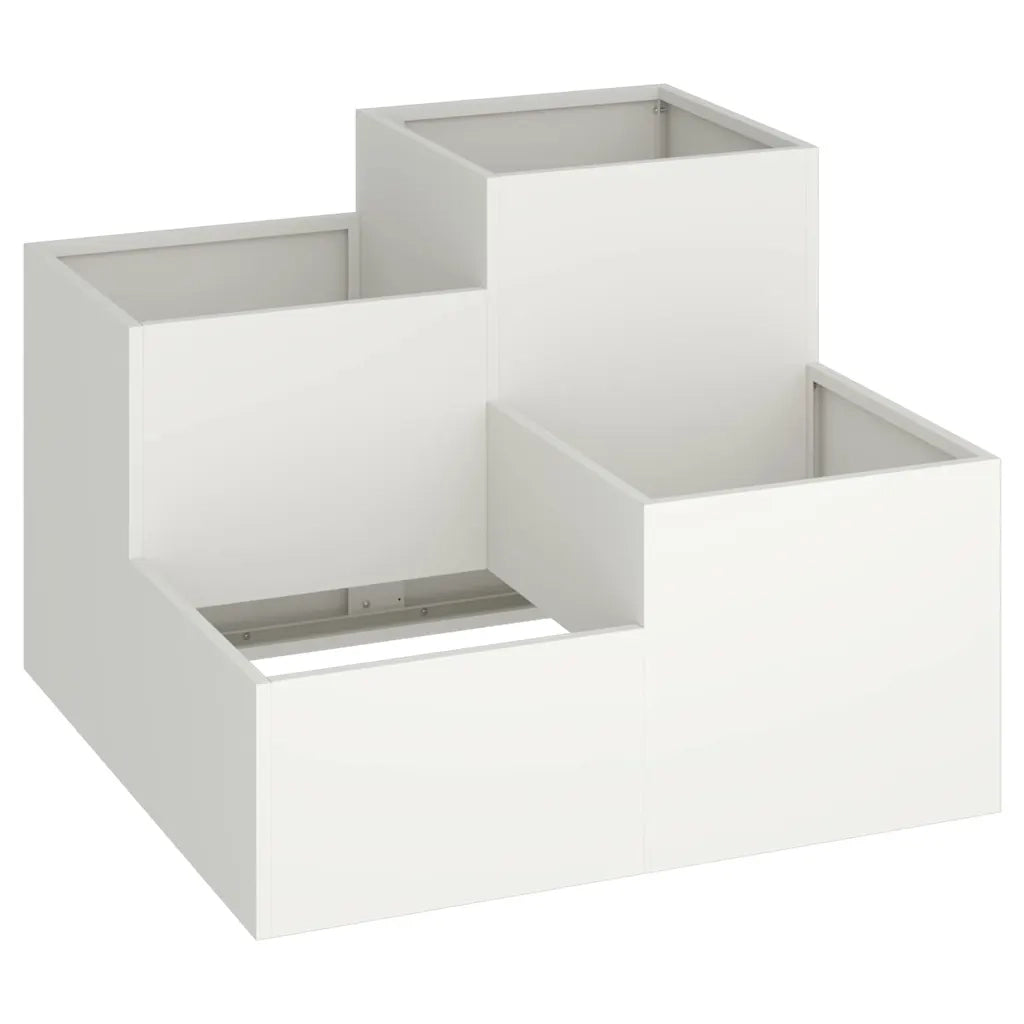 Fioriere | Cassetta per fiori | Vaso da giardino Bianco 100 x 100 x 60 cm Acciaio