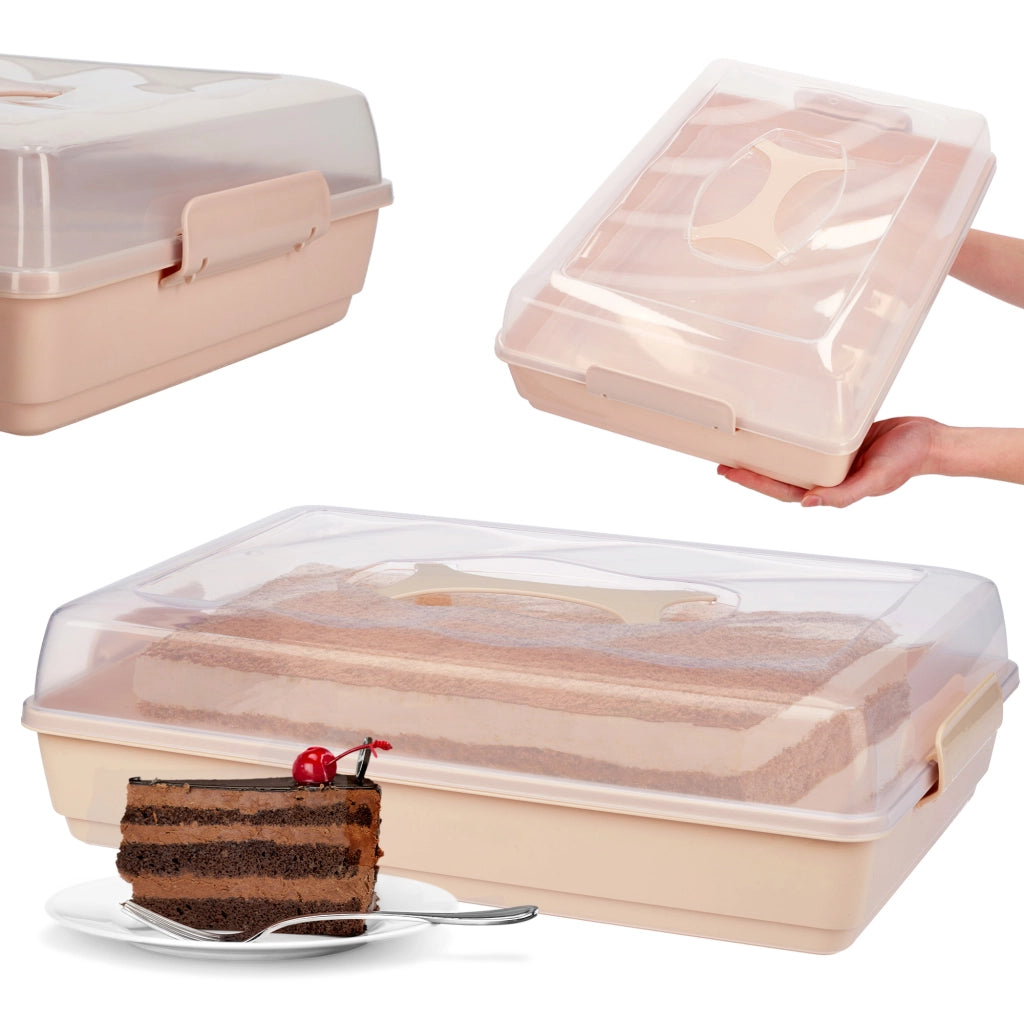 Contenitore in plastica KADAX per torte, pasticcini, scatola per torte, rettangolare, grande