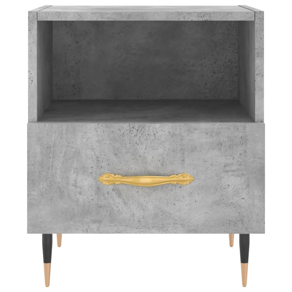 Comodini 2 pz Grigio Cemento 40x35x47,5 cm in Legno Multistrato 827397