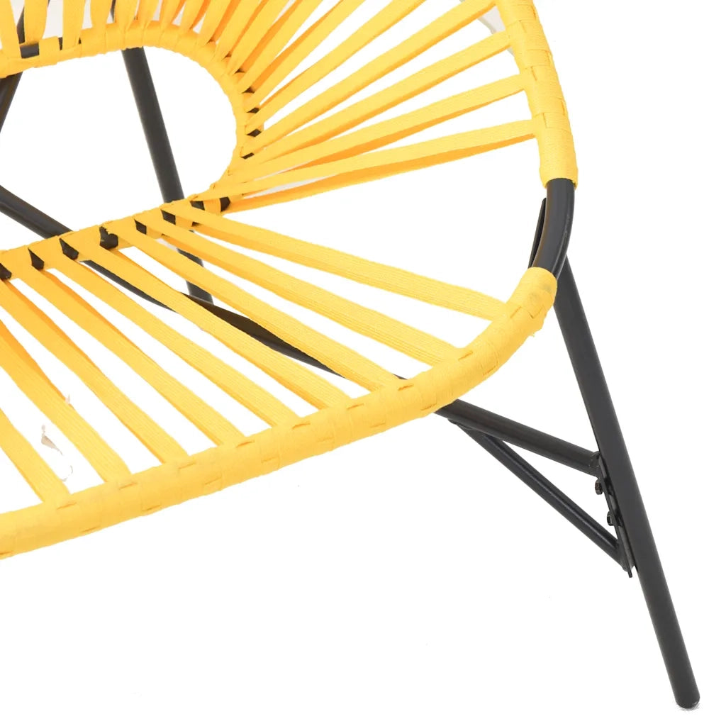 vidaXL Sedia da Uovo da Giardino in Polyrattan Nero e Giallo