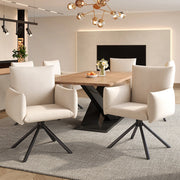 Sedia-Xylo-Lotto 6 girevole 360?? velluto beige supporto lombare