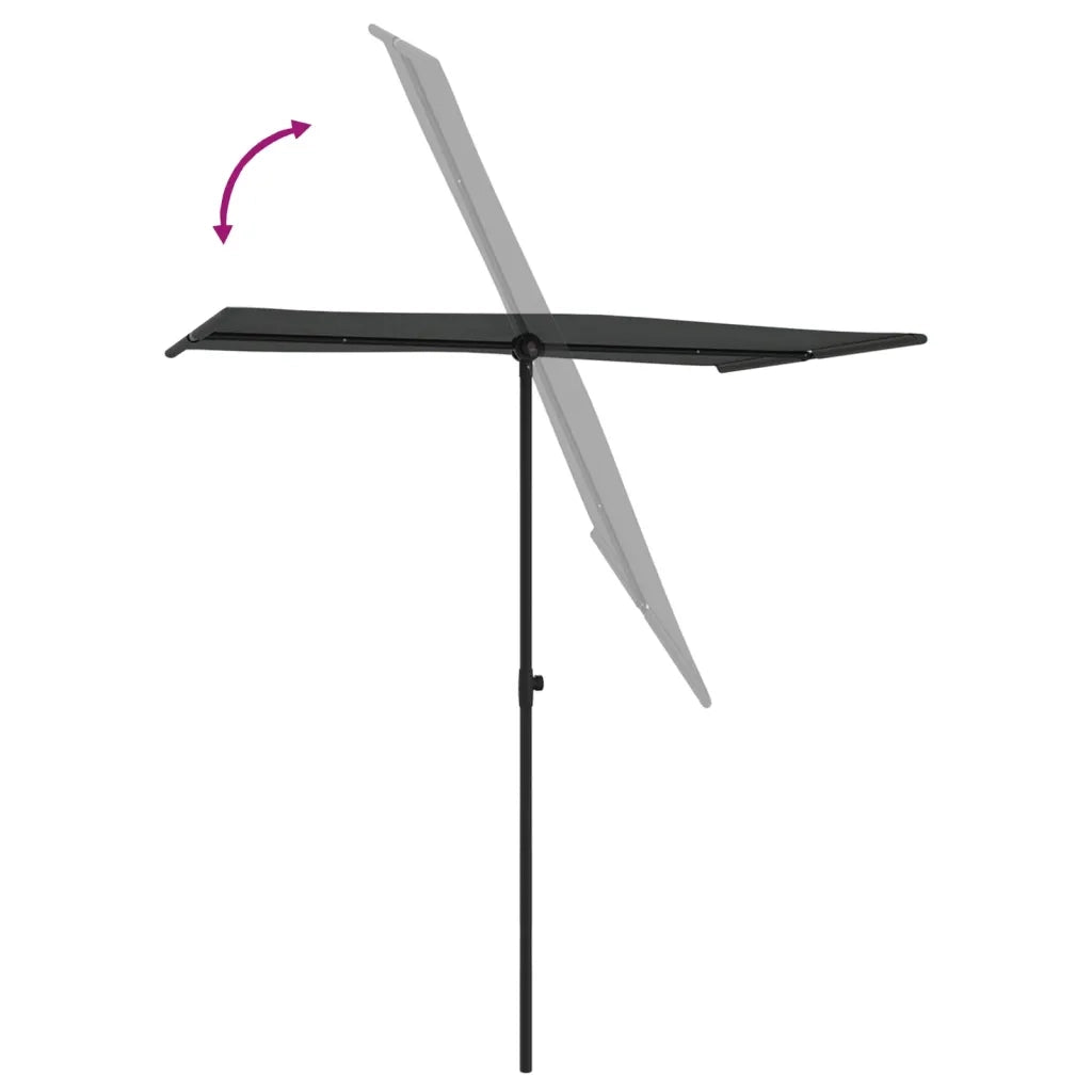 Ombrellone da Giardino Palo in Alluminio 180x110cm Antracite 47330