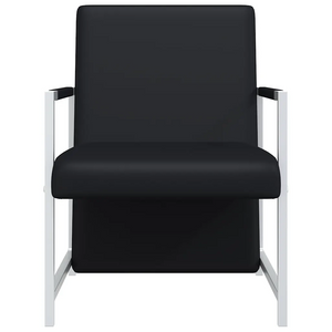 Poltrone 2 pz con Telaio Cromato Nere in Similpelle cod mxl 21119