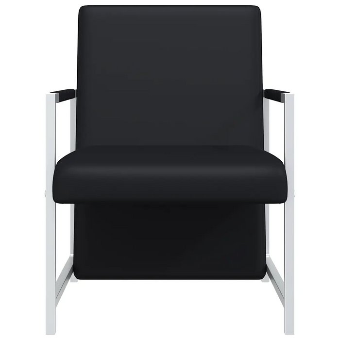 Poltrone 2 pz con Telaio Cromato Nere in Similpelle cod mxl 21119