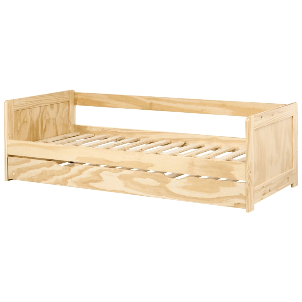 Letto a castello per bambini in legno di pino chiaro struttura di dimensioni singole EU con telaio estraibile extra.