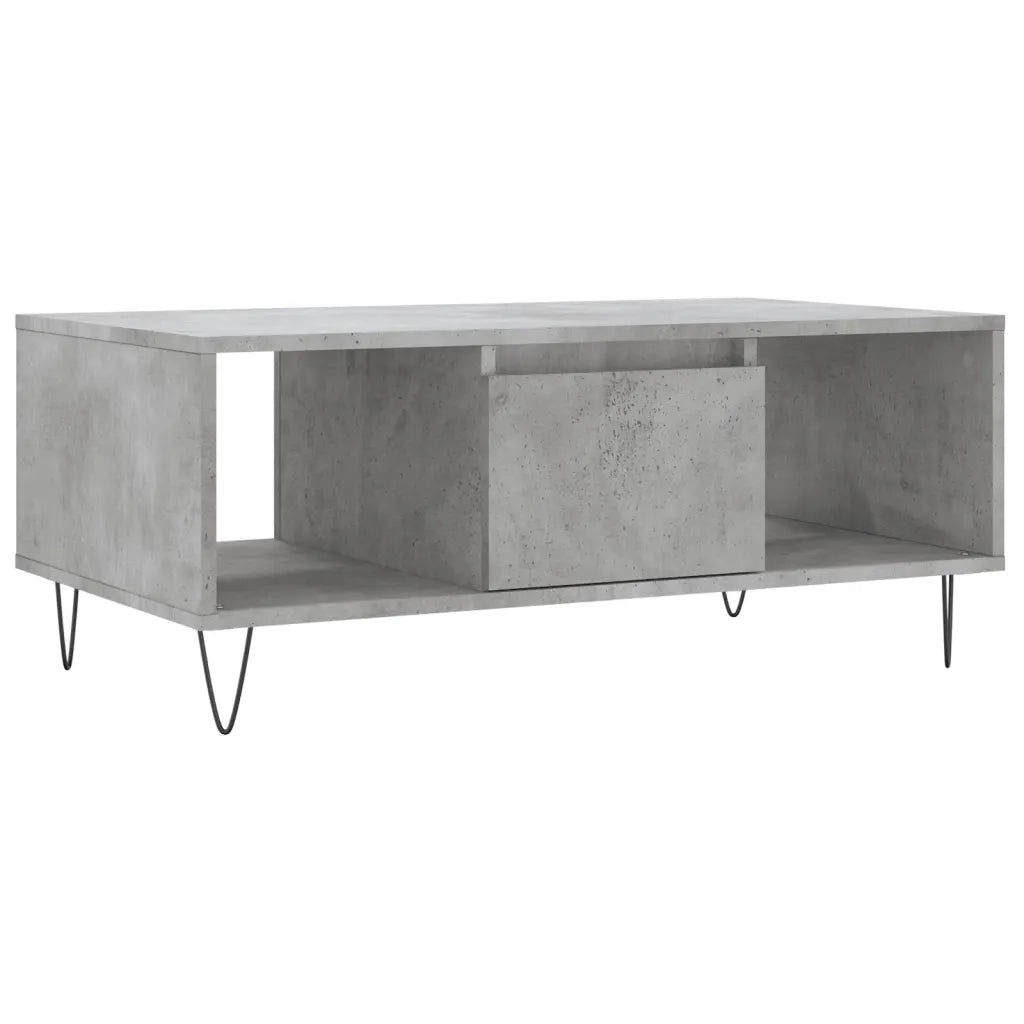 Tavolino Salotto Grigio Cemento 90x50x36,5 cm Legno Multistrato 830592