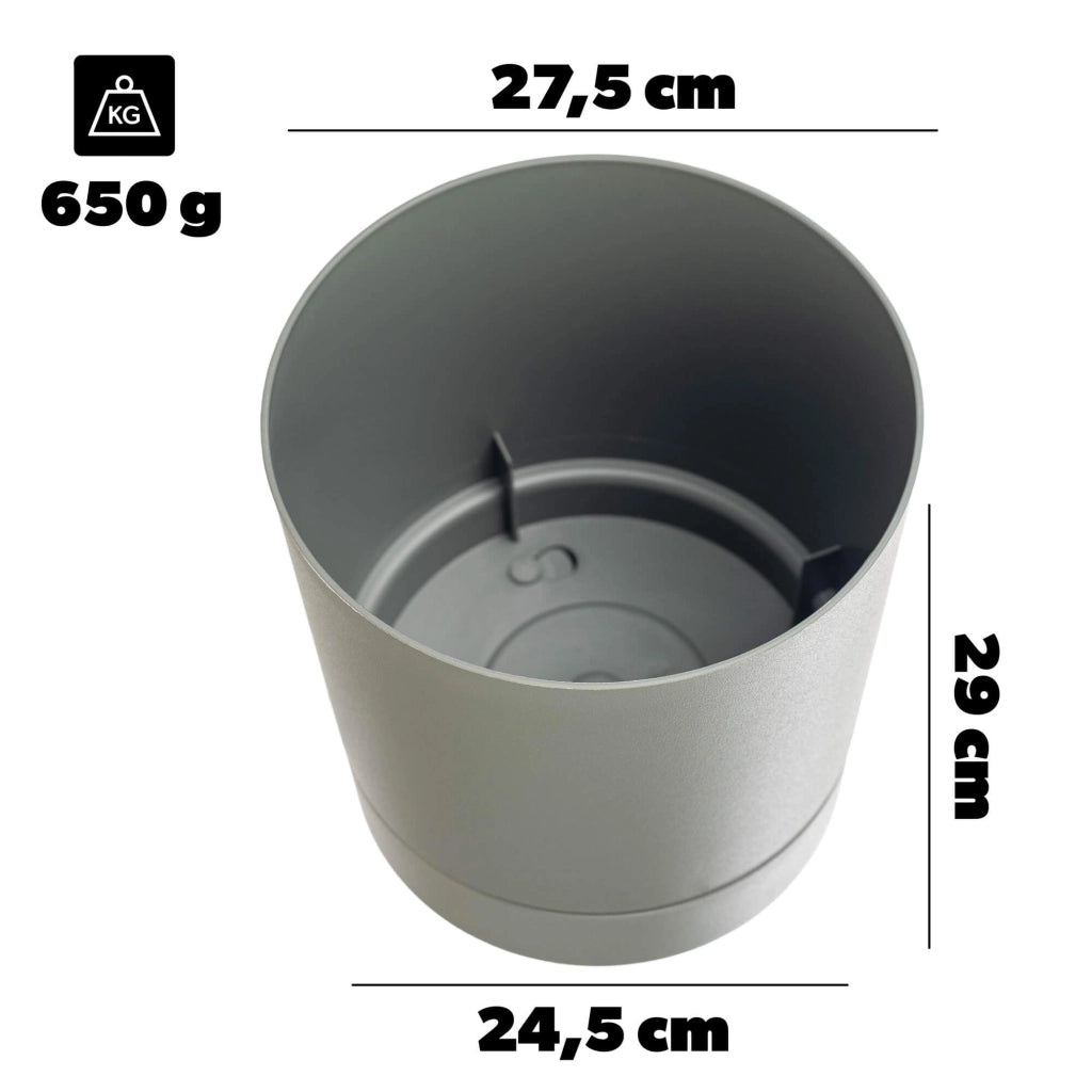 Vaso da fiori KADAX con supporto, rotondo, in plastica, 27,5 cm