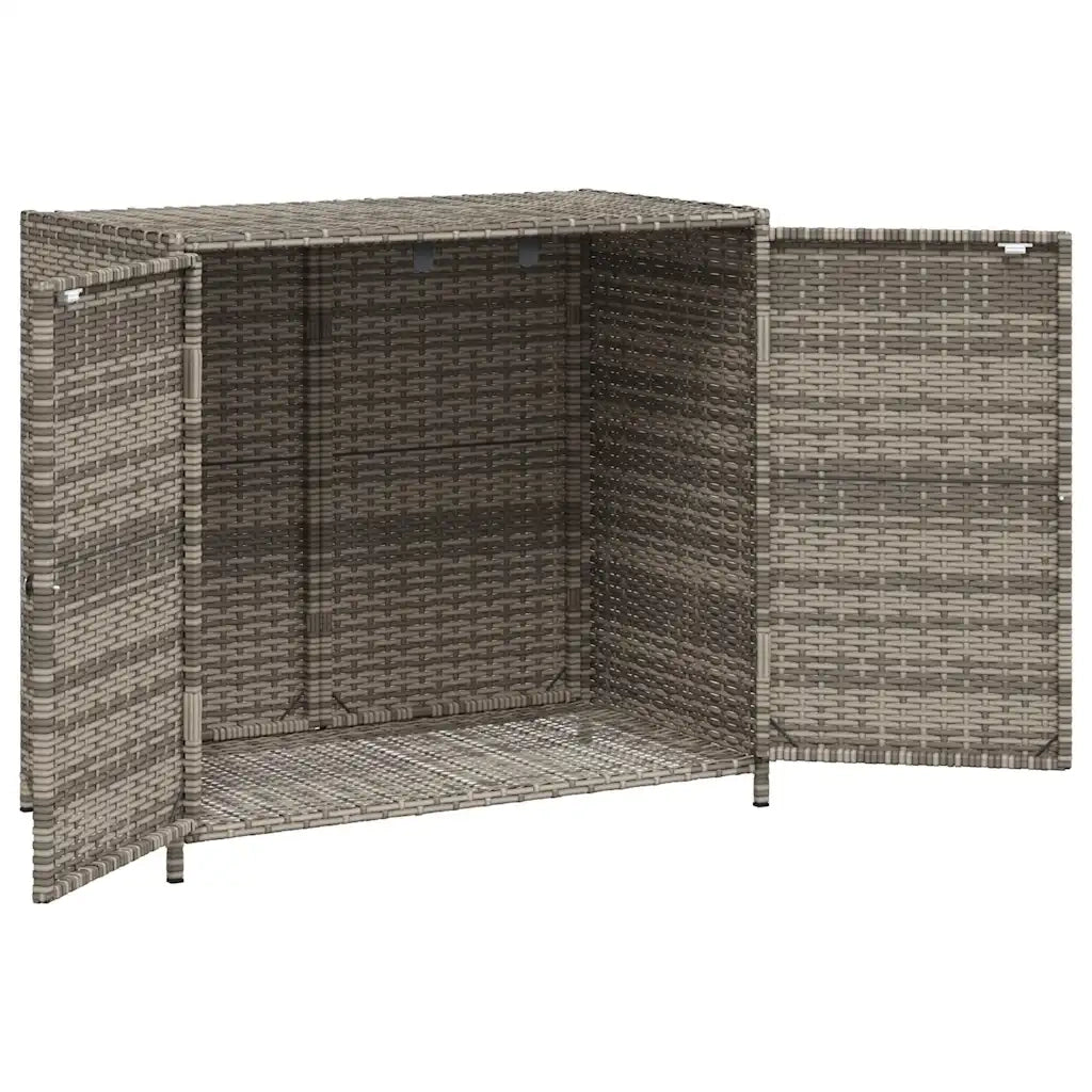 Mobile contenitore da giardino moderno grande capacità 83 x 45 x 76 cm in resina intrecciata grigia 02_0047418