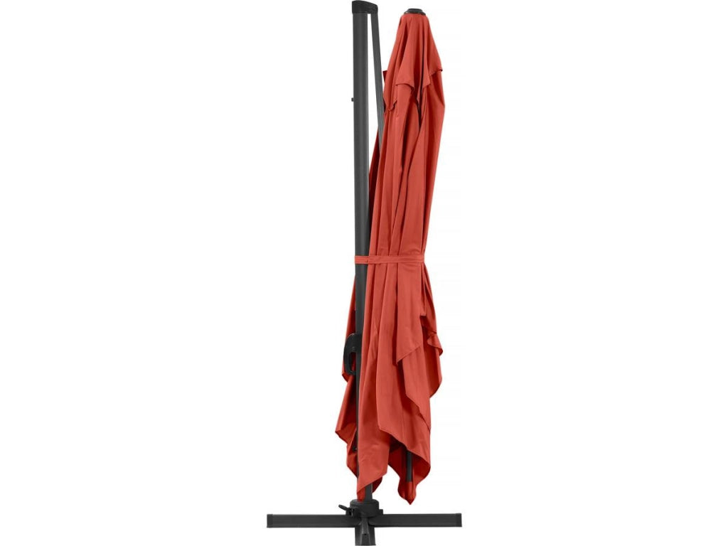 Ombrellone decentrato in alluminio SUN 4 - Rettangolare - 3 x 4 m - Rosso  - Piastrelle incluse