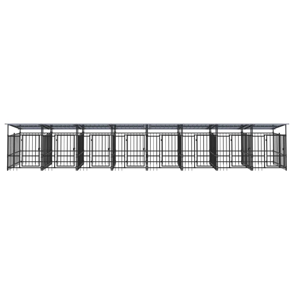 Gabbia per Cani da Esterno con Tetto in Acciaio 15,02 mÂ² cod mxl 44300
