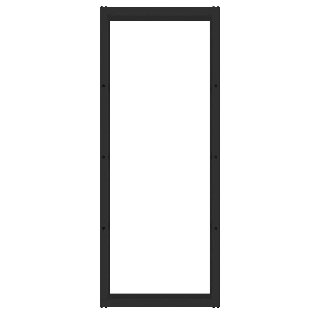 Toboli Scaffale per legna da ardere 150x25x60cm, metallo verniciato a polvere, per interno ed esterno, Portalegna