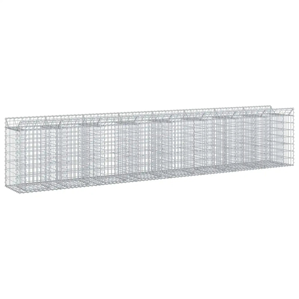 Letto rialzato in gabbione 3 pz Argento CFW7704035