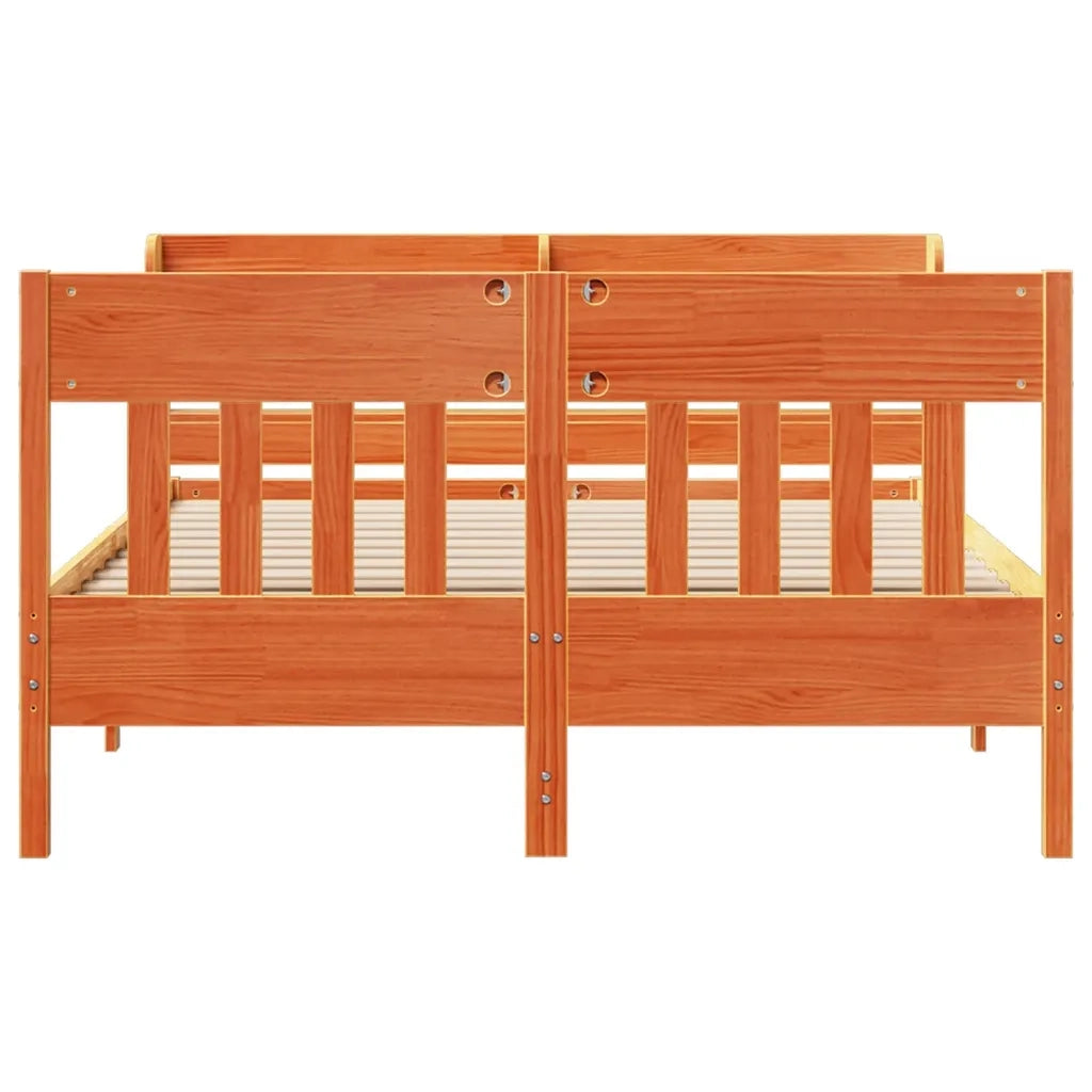Letto senza Materasso Marrone Cera 120x200 cm in Legno di Pino 3307010