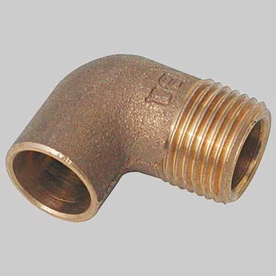 GOMITO BRONZO FILETTATO MASCHIO A SALDARE FEMMINA  18 x 3/4     MADE IN ITALY