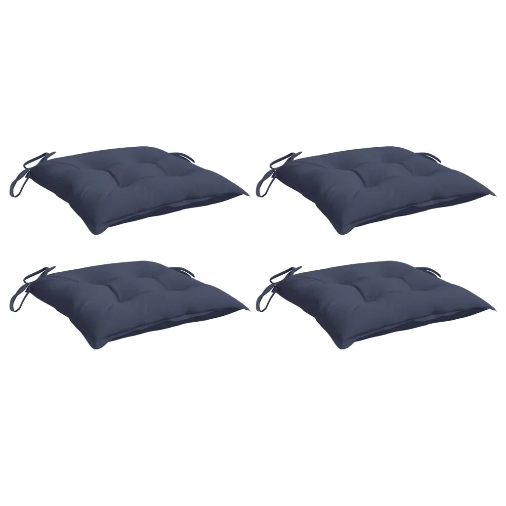 Cuscini per Sedia 4 pz Blu Marino 50x50x7 cm in Tessuto Oxford 378916