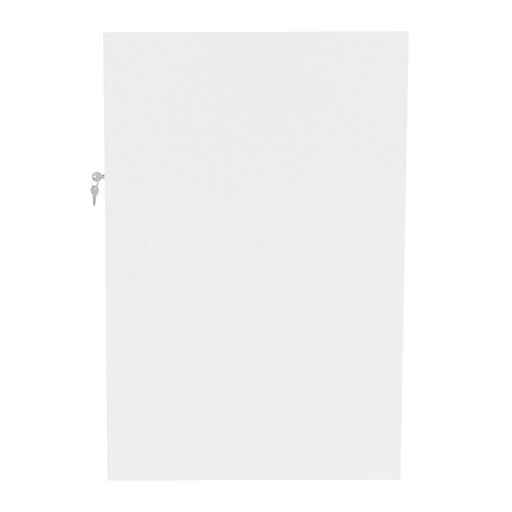 Bancone LED Bianco K1200 con 3 Ripiani, Vetrina e Ante Bloccabili – 2 Chiavi