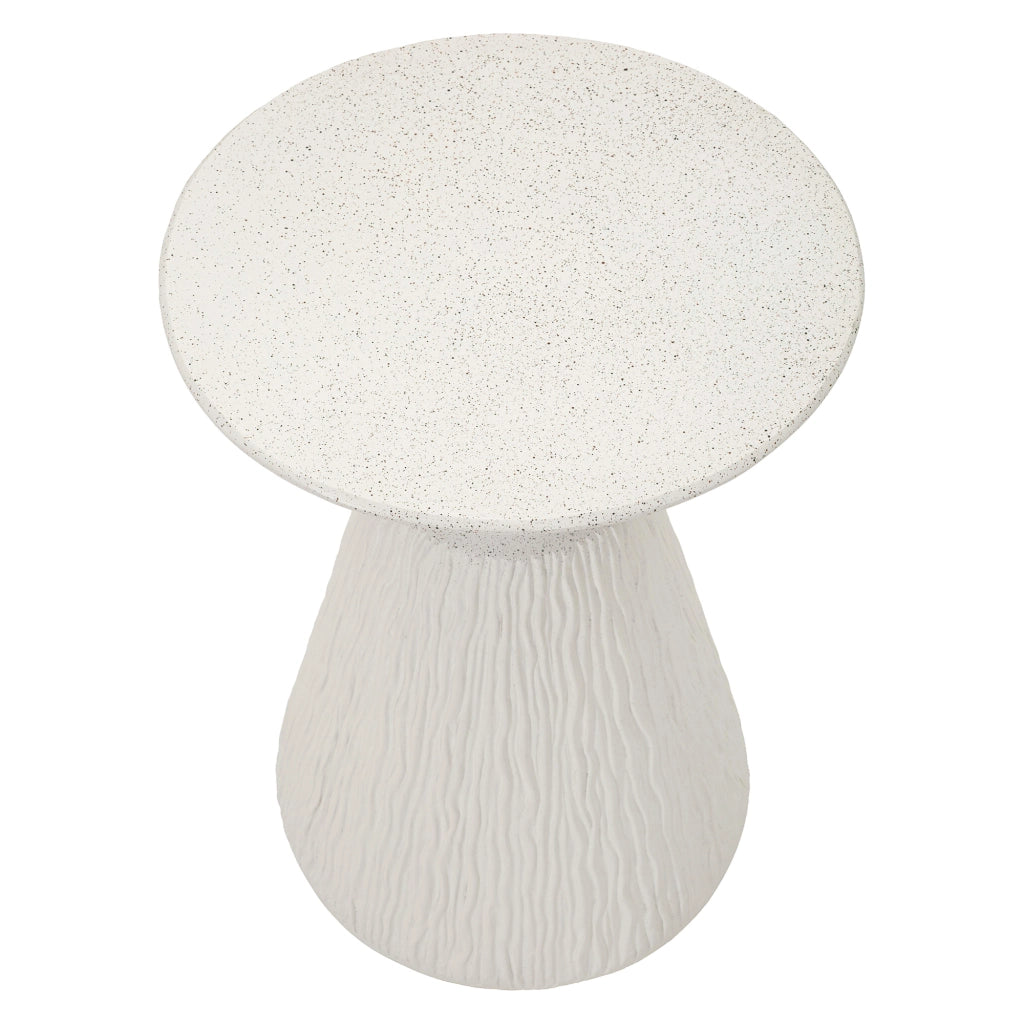 Gakamota, Tavolino da Salotto Adatto per Indoor/outdoor, 47x61x47h cm Bianco Marmo