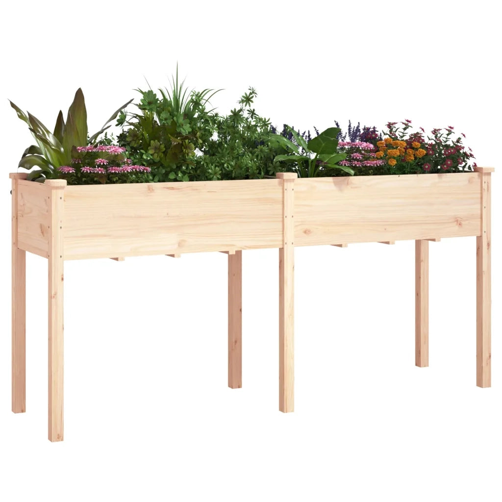 Fioriera | Cassetta per fiori | Vaso con Fodera 161x45x76 cm Legno Massello di Abete