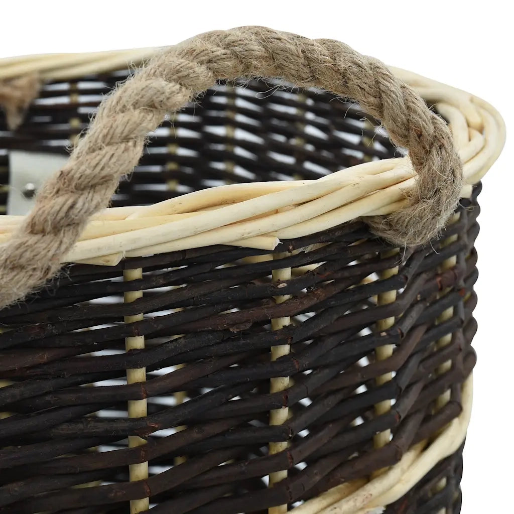 Cesta per Legna con Spallacci 50x44x58cm Salice Naturale CFW3070840