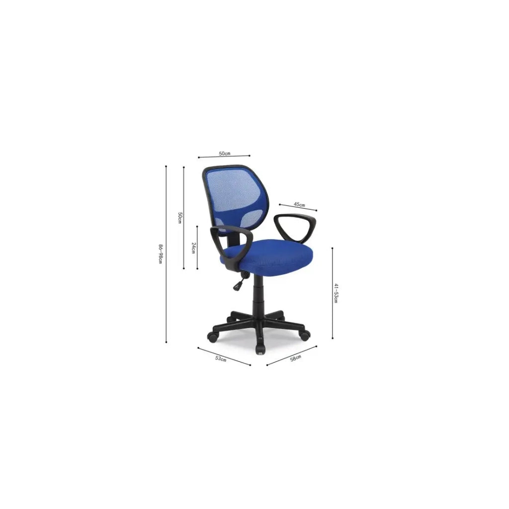 Sedia da ufficio IPOLIST – Tessuto a rete blu – Comfort e modernità per il tuo spazio di lavoro