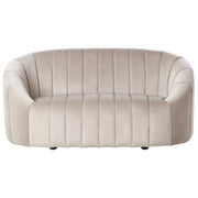 Divano in velluto a 2 posti con sedile imbottito e schienale basso Beige Design contemporaneo e retrò