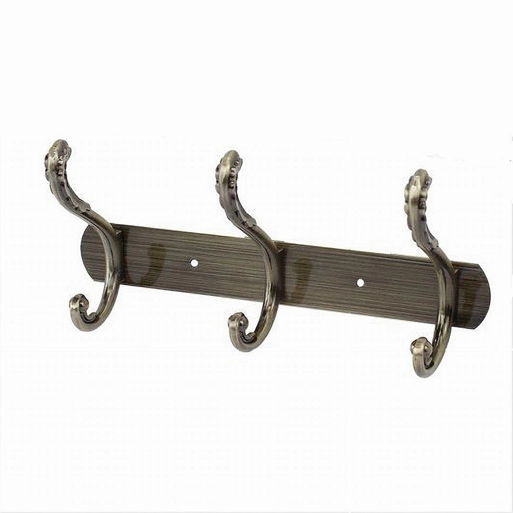 Trade Shop - Appendino Con 3 Ganci A Farfalla Parete Multiuso Viti 25x5.5cm 52184 Appendiabiti -
