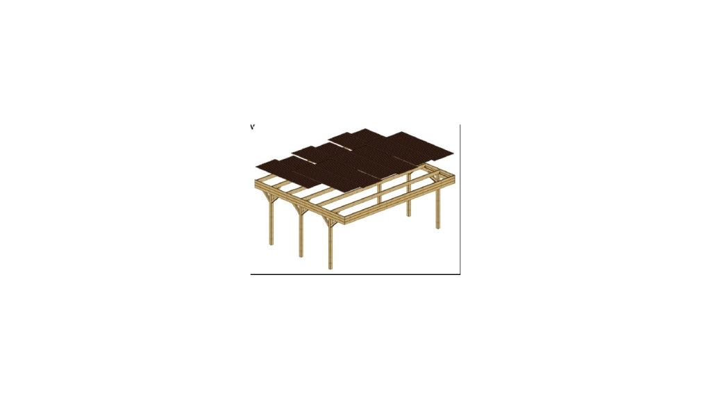 Tettoia posto auto coperto in legno 6.06x5.03 m - 30 m2 - copertura PVC   - CAR5PVCTR - ALTANKA