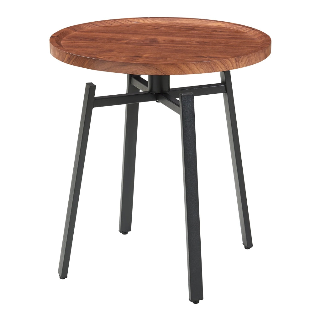 Tavolino laterale 54 x 50 cm acciaio MDF marrone 03_0010929