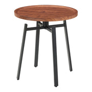 Tavolino laterale 54 x 50 cm acciaio MDF marrone 03_0010929