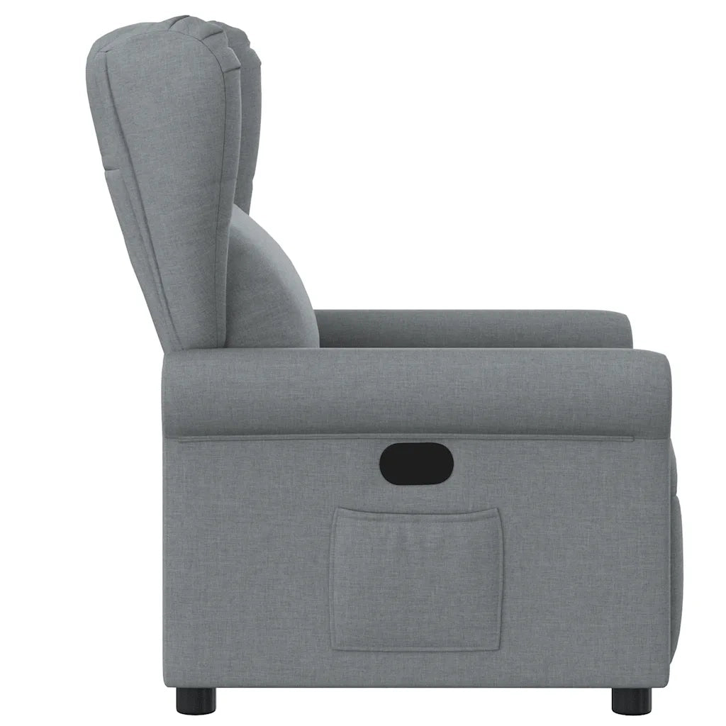 Poltrona Reclinabile in Tessuto Grigio Chiaro