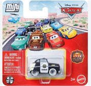Cars Mini Racers Sheriff,Veicolo in miniatura in metallo,Mattel,Eta 3+