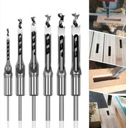 Set di 6 forette a quadrato in acciaio inox, set di utensili per lavorazione del legno, forette a quadrato, forette a punta.
