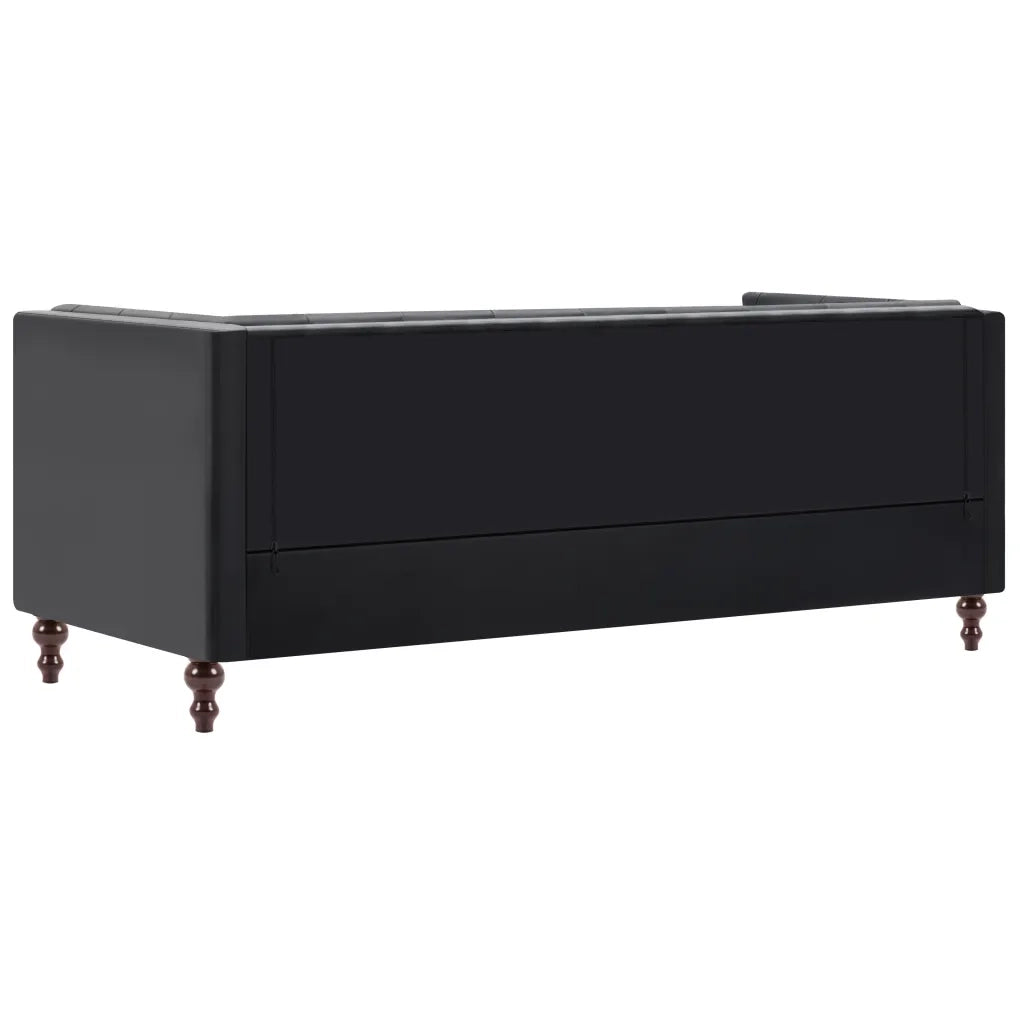 Divano Chesterfield a 3 Posti Rivestito in Similpelle Nero 247154