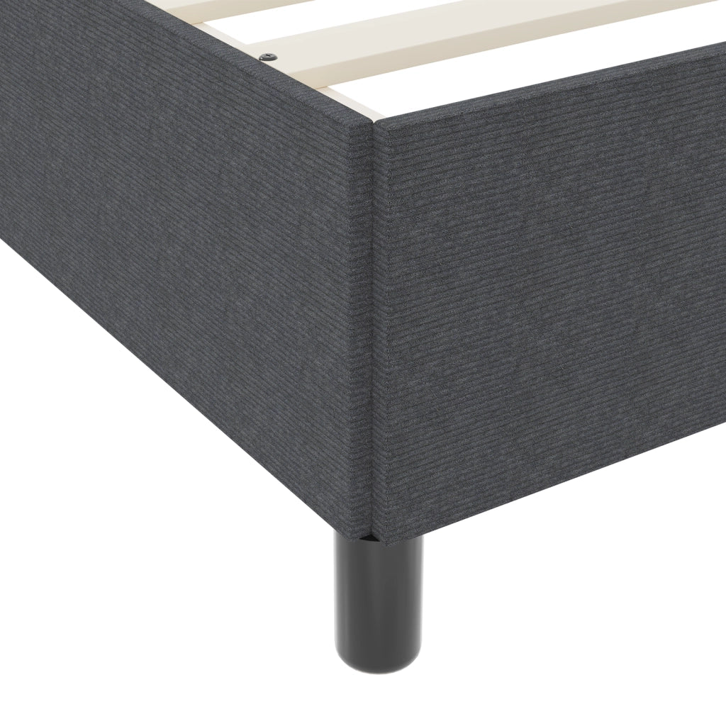 Struttura Letto Grigio Scuro 120x190 cm in Tessuto Corduroy