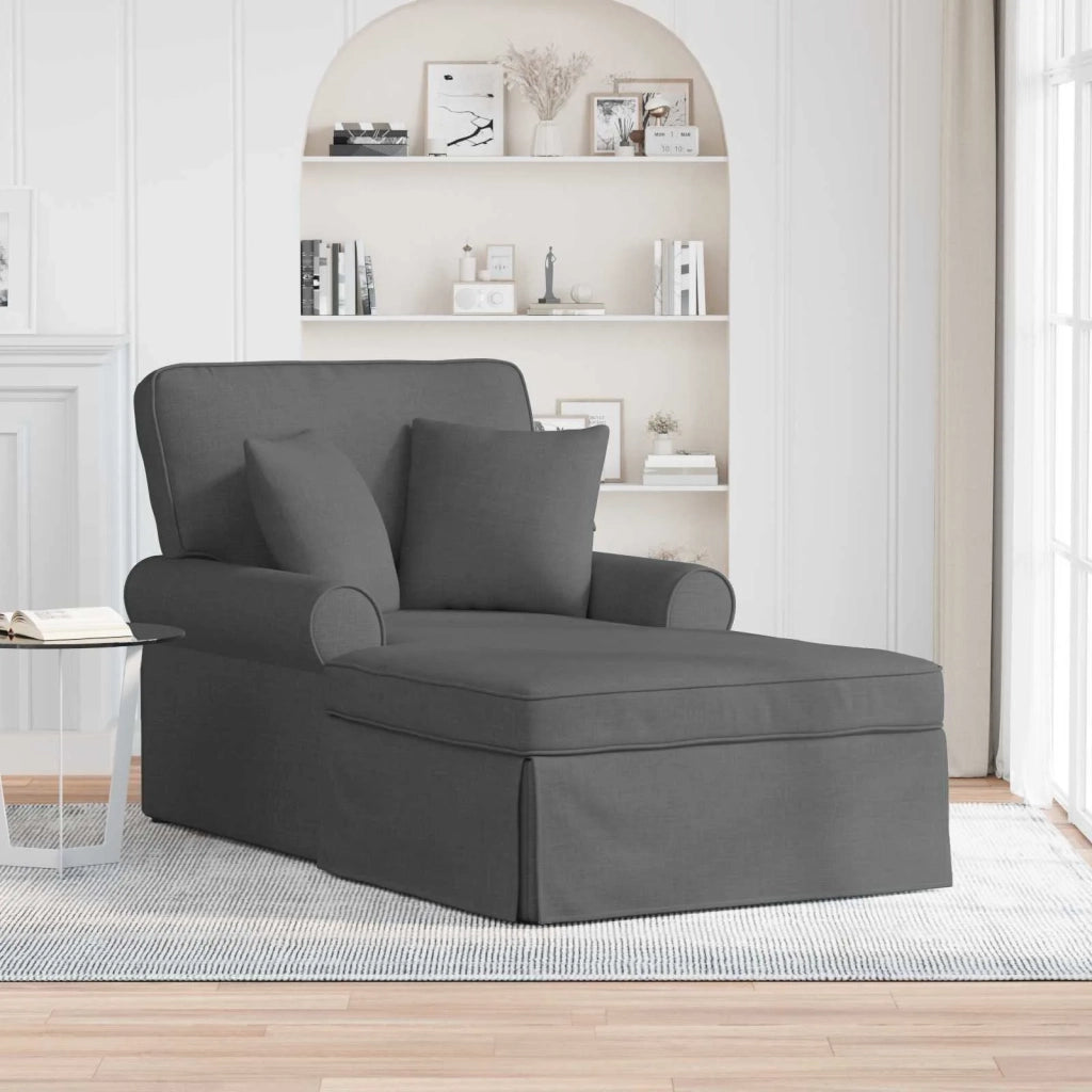 Chaise Longe con Gonna con cuscino 3 pz Grigio scuro Tessuto CFW1105178