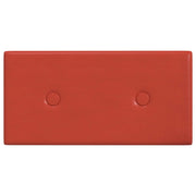 Testiera | Testata da Parete 12 pcs Rosso 30 x 15 cm Pelle Sintetica