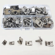 Clip a stella a U per M4/M5/M6 - 60 pezzi - Acciaio inossidabile - Componenti di fissaggio - Scatola di conservazione
