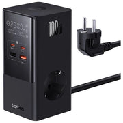 Baseus E00023609113-00 Multipresa PowerCombo Tower 100W 2 Prese AC 2 USB-C 2 USB-A Nero