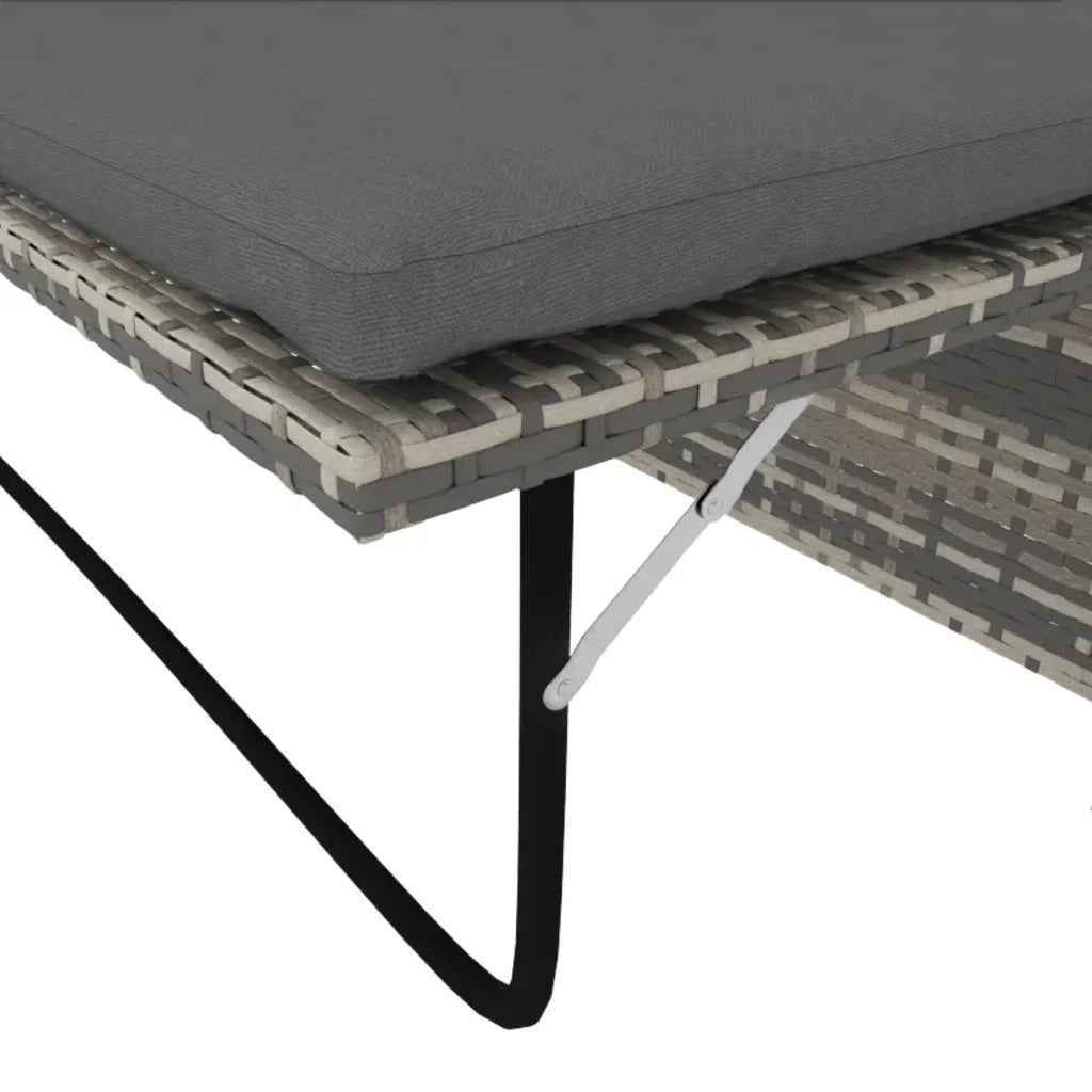 Set Divani da Giardino 2 pz | Set Salotto da Giardino con Cuscini in Polyrattan Grigio