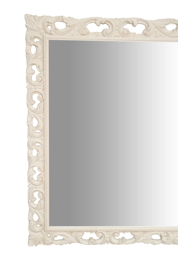 Biscottini SPECCHIERA DA PARETE IN LEGNO FINITURA BIANCA ANTICATA MADE IN ITALY realizzata