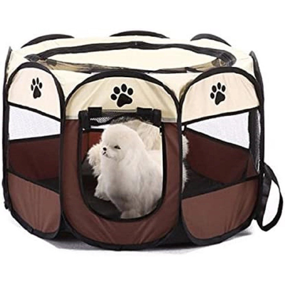 Trade Shop - Tenda Da Campeggio Pieghevole Per Animali Gabbia Per Cani Cucce Ottagono 80x80cm -