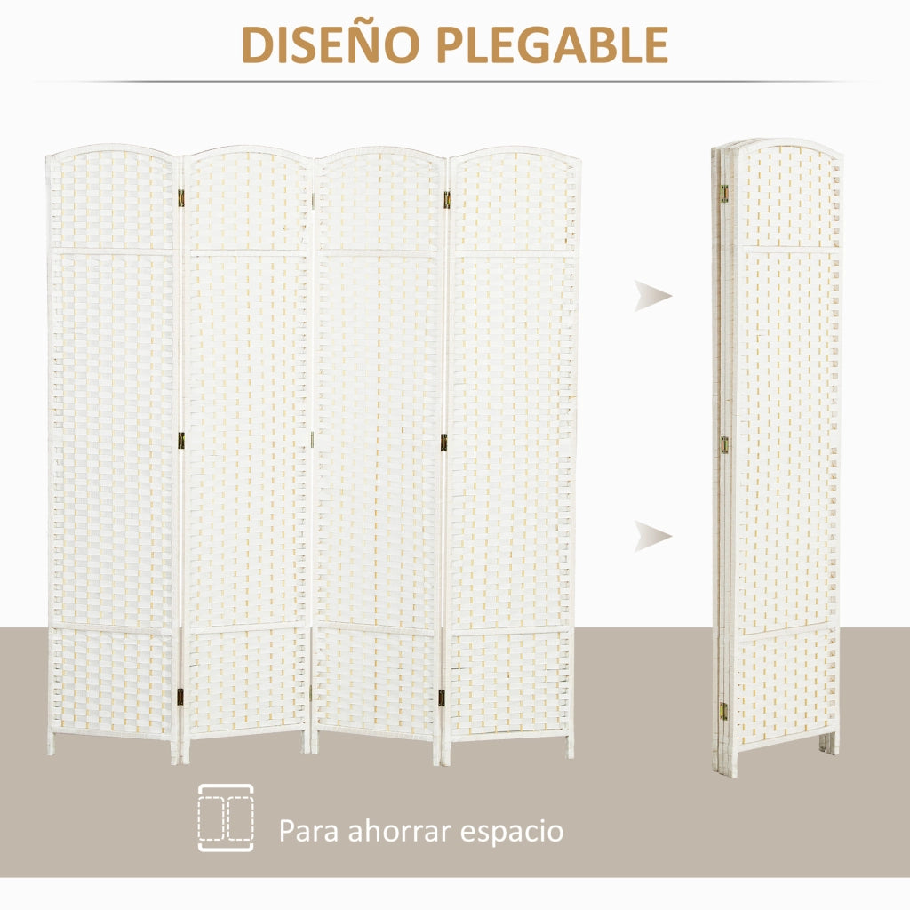 Biombo 4 Pannelli ¨C zephmum ¨C Bianco 160x170 cm