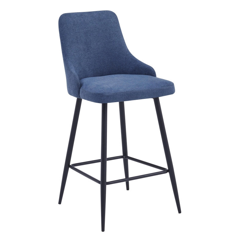 Set di 4 Sgabelli Chantal In Tessuto 320gr Blu Avio Dimensione 47x52,5x100cm